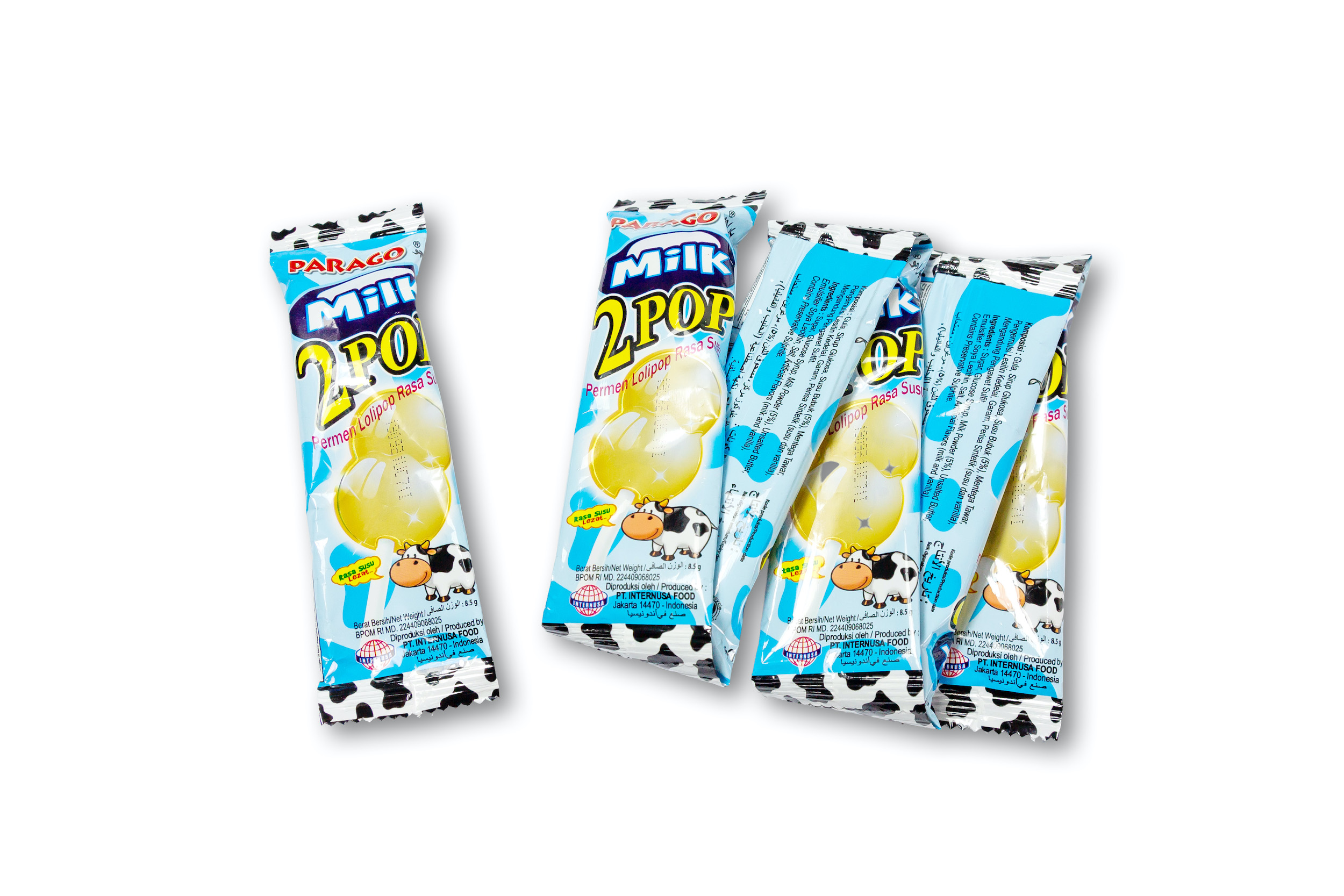Created with our own factory-made condense milk and a hint of vanilla essence, Parago Milk 2 Pop has a smooth texture with a deep and intense creamy flavour. Not only is it rich in calcium, it is also a delicious, refreshing, and delightful lolly to share with your friends, colleagues or guests. As it is individually wrapped, you can easily store them in your pocket, purse, lunchbox, or bag and have them with you wherever you go! The packaging comes with a little surprise, A TATOO! To get this tatoo, simply peeled-off the front side of the package. Buy more and collect all the characters we offer!