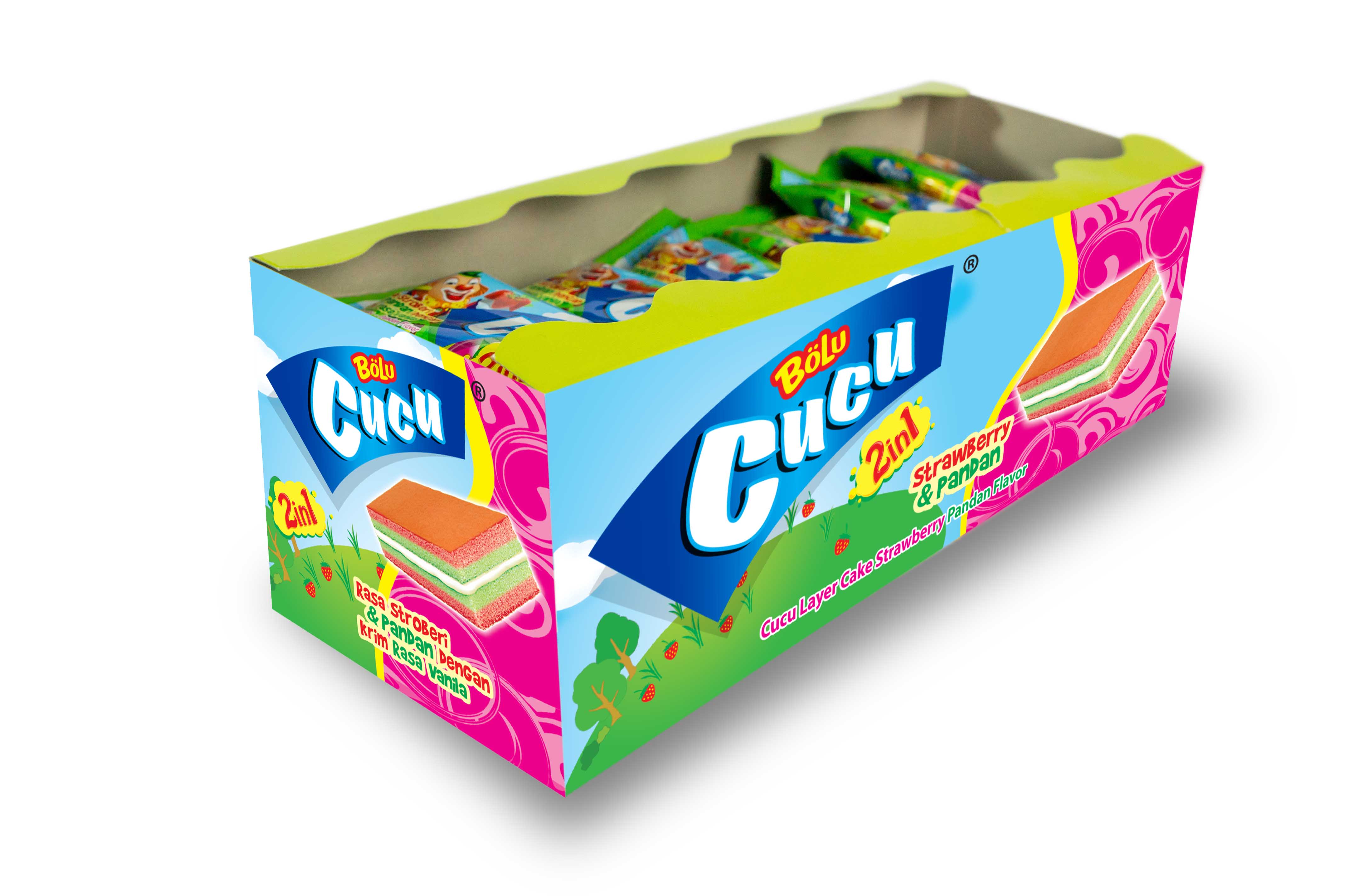 Why settle for one when you can have a combination of two delicious flavours? Cucu 2-in-1 Layer Cake provides you just that. Try the unique union of Strawberry & Pandan or Chocolate & Vanilla for a layered delicacy which will never fail to make your day. Layer by layer or a mouthful at a time, no matter how you choose to eat it, its fluffy texture and smooth creamy filling will instantly melt in your mouth.